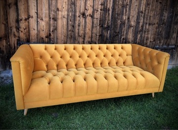 Sofa Kanapa Chesterfield PRL Loft Miód Bursztyn