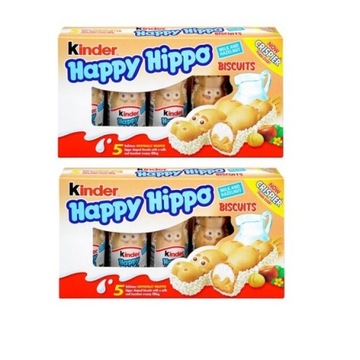 2x Wafelki Kinder Happy Hippo 5PAK 103.5g białe