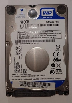 Dysk HDD WD 500GB 2,5"