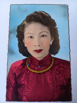 Stara pocztówka Wietnam Miss Van-Thai