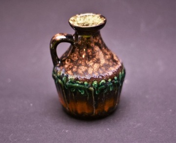 Ceramiczny wazon, glazura Strehla lata 1960/70
