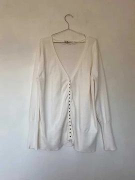 Biały sweter kardigan plus size John Baner 48 50 