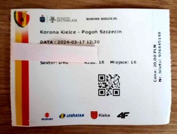 Bilet Korona Kielce - Pogoń Szczecin 17.03.2024