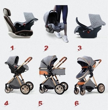 Wózek 3w1 Dla Dziecka Wózek, Nosidełko,  Fotelik