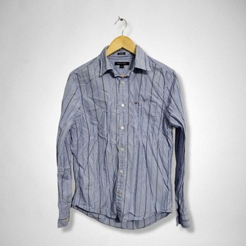 Koszula elegancka wizytowa w paski Tommy Hilfiger 100% bawełna błękitna S