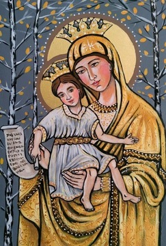 Ikona pisana Matki Boskiej z Dzieciątkiem