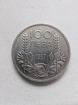 100 lewa 1937 Bułgaria, srebro, Ag 