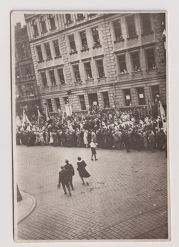 Poznań 1930r Szkoła Św Marcina Pochód FOTOGRAFIA