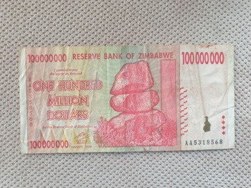 Zimbabwe 100.000.000 dolarów