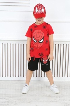 Nowy komplet spiderman spodenki koszulka 128