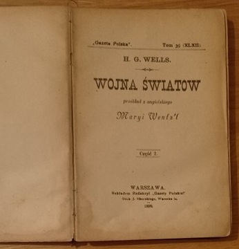 Wojna światów. H.G. Wells 1899r.