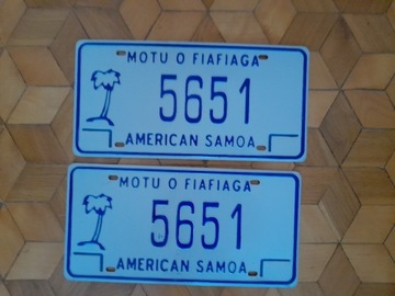American Samoa para tablic rejestracyjnyc oryginal