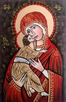 Ikona pisana Matki Boskiej z Dzieciątkiem