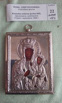 Ikona w srebrnej sukience Częstochowska
