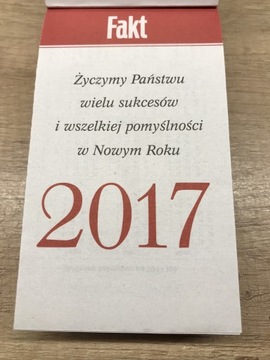 Oryginalna kartka z kalendarza 2017 rok