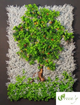 Zielona ściana panel sztucznych roślin drzewko