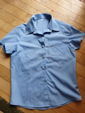 Koszula błękitna dla chłopca 122/128 7-8 lat krótk