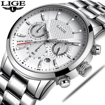 Elegancki zegarek męski LIGE + pudełko