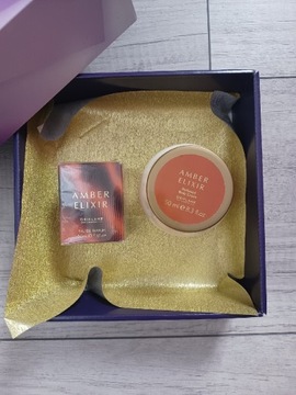 Zestaw Amber Elixir Oriflame woda + krem + pudełko