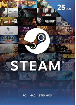 Doladowanie portfela steam 25zł