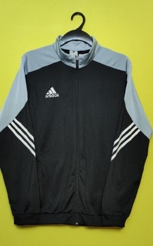 Bluza sportowa Adidas - suwak czarno-siwa  połysk 