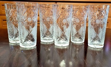 Zestaw 6 szklanek kryształowych PRL