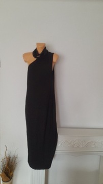 Czarna długa letnia wiskozowa sukienka Asos Design r. 3XL dekolt halter