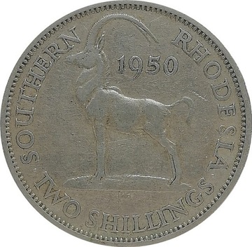 Rodezja Południowa 2 shillings 1950, KM#23