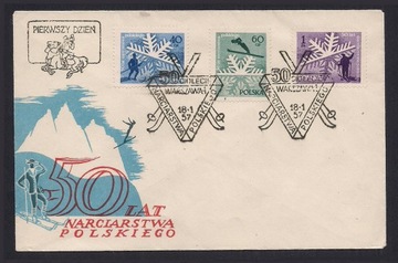 851-53 FDC Narciarstwo Polskie 1957