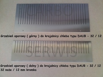 Grzebienie oporowe do krajalnicy chleba DAUB 32/12