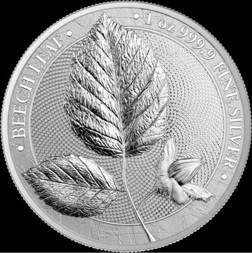 Liść Buku srebro 1 oz silver Forest beech leaf ag