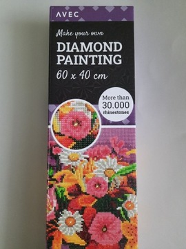 Malowanie diamentami 40x60cm Kwiaty Obraz mozaika