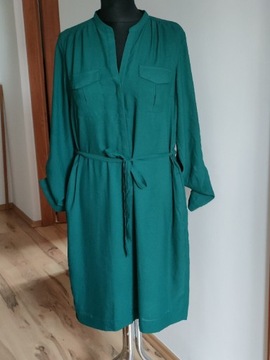 H&M 42 XL sukienka szmizjerka zwiewna zieleń lato