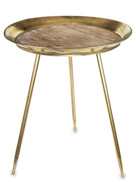 Złoty okrągły stolik boczny pomocniczy śr. 60
