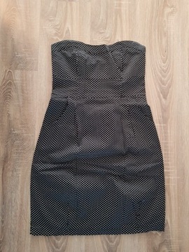 Sukienka mała czarna w groszki na lato r. 36