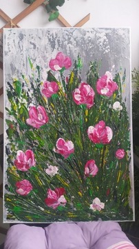 Obraz " Kwiatkowo " nowy 60cm x 40 cm 