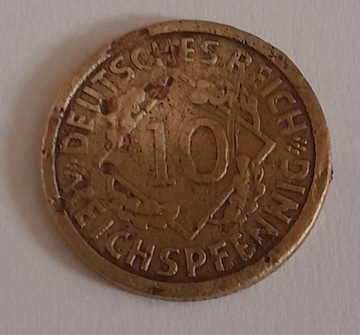 MONETA 10 REICHSPFENNIG 1925 NIEMCY (A) 