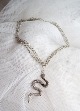 Srebrny naszyjnik choker wąż snake