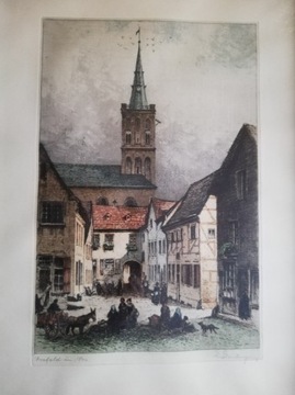 Krefeld um 1840 akwaforta. J. Eidenberger