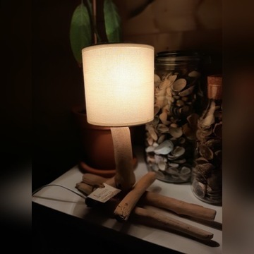 Lampa stołowa  driftwood wykonana ręcznie 