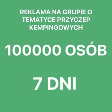 REKLAMA NA GRUPIE FACEBOOK 100000 osób na 7 dni