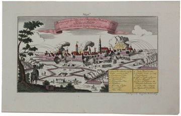 Panorama Świdnicy - oblężenie miasta w 1757 r.