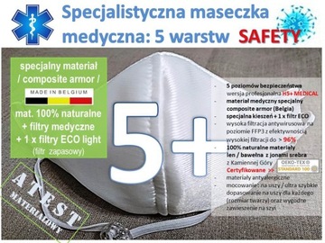 maseczka H5+ MEDICAL : ochrona profesjonalna C-19