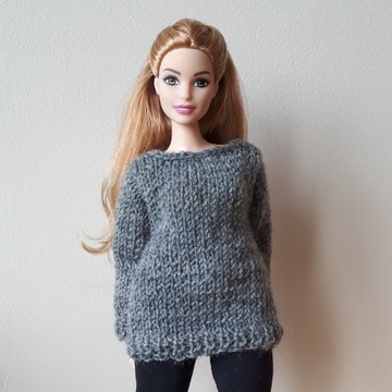 Sweterek dla lalek Barbie curvy | ubranko handmade