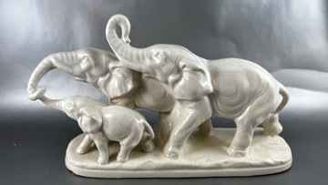 Figurka ceramika  słonie 