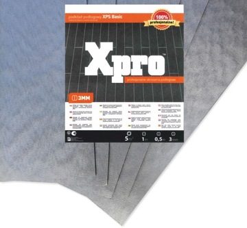 Podkład podłogowy XPRO 3mm paczka=5m2