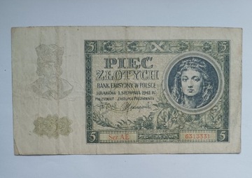 5 złotych 1941 r