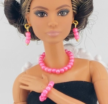 Zestaw biżuterii dla lalek Barbie różowy