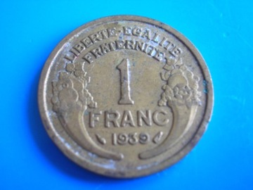 Francja 1 franc frank 1939