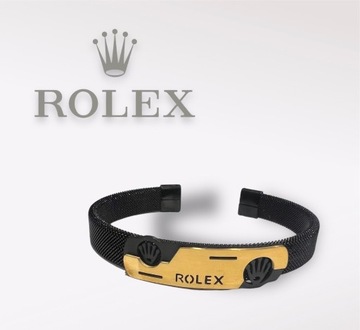 Bransoleta męska ROLEX !! Logo ! Piękna !!